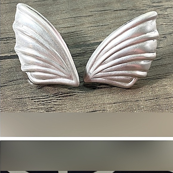 Taxco Jewelry - Taxco Bat Wing Sterling Silver Screw Back 1950’s Earrings 7g Miguel Garcia Mark